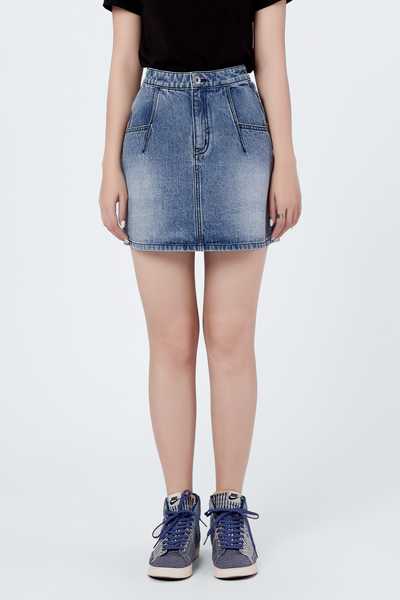 Chân Váy Denim Dáng Chữ A. Square Pocket A-Line Mini Skirt - 121WD1111F1930