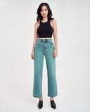 Quần Jeans Nữ Dáng Suông Xanh Lá. Green Blue Tint Wash Straight Jeans - 122WD1083F3350