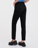 Quần Jeans Nữ Đen Dáng Suông. Black Straight Fit Raw Frayed Hem Cut Jeans - 122WD2083B1090