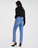 Quần Jeans Nữ Xẻ Lai Dáng Suông. Split Hem Straight Jeans - 122WD2083F2950