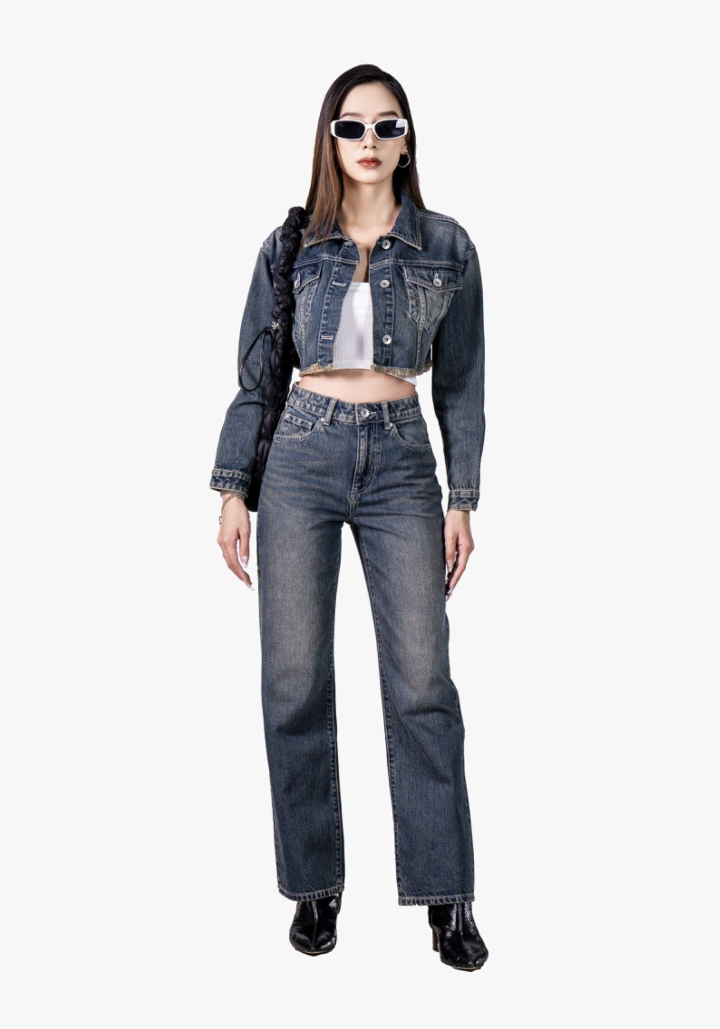 Áo Khoác Nữ Croptop Dáng Rộng Tua Lai. Women's Loose Tassel Crochet Jacket - 223WD1044F3