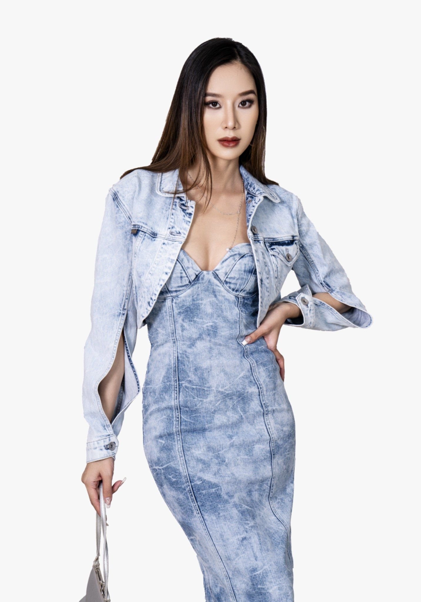 Áo Khoác Jeans Nữ Dáng Lửng Bolero Jacket Dài Tay. Women's Bolero Jacket Long Sleeve Jeans Jacket - 223WD2042F1