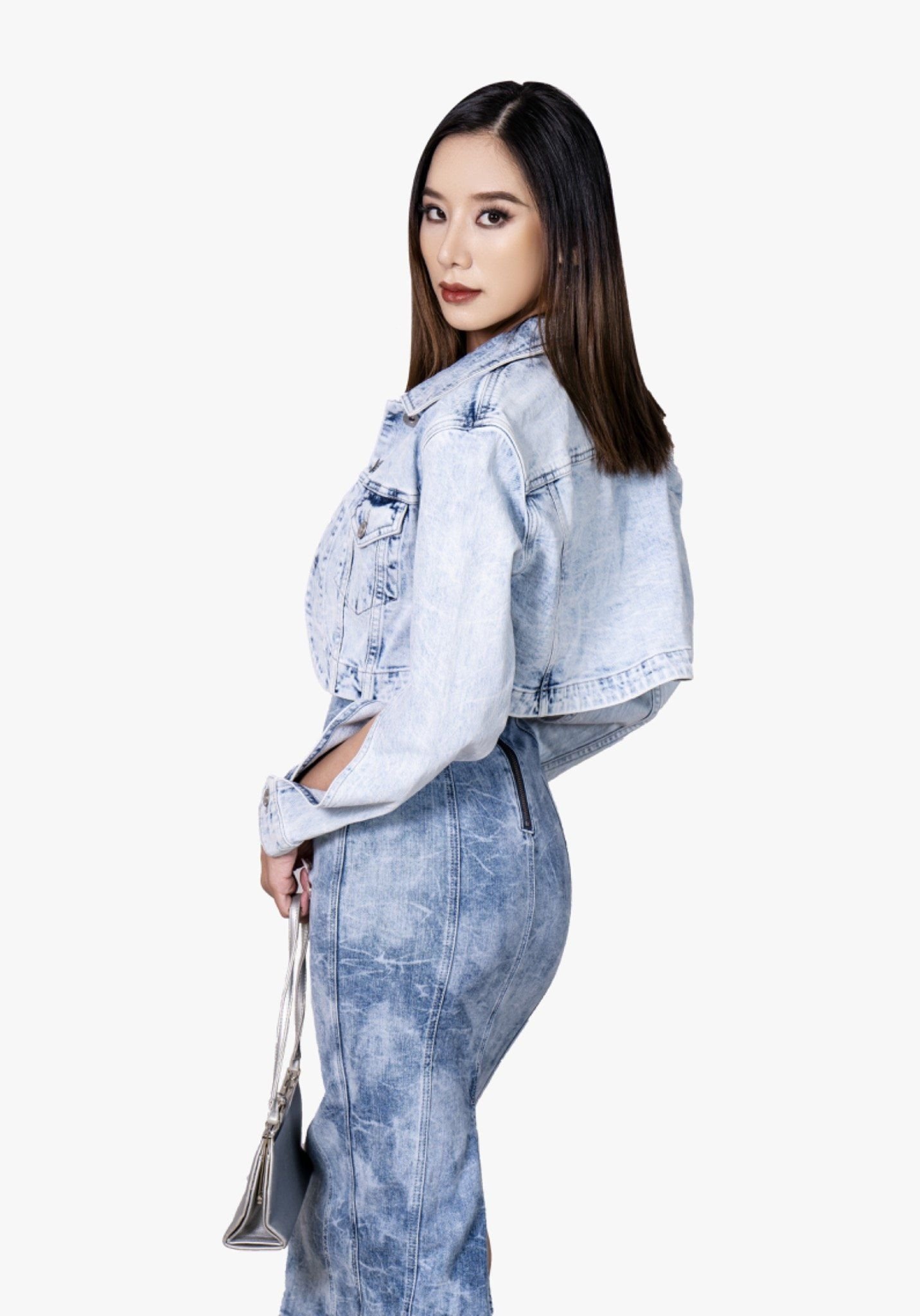 Áo Khoác Jeans Nữ Dáng Lửng Bolero Jacket Dài Tay. Women's Bolero Jacket Long Sleeve Jeans Jacket - 223WD2042F1