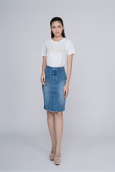 Ngày mới thêm xinh với muôn kiểu mĩ đồ với chân váy jeans  Thời trang   Việt Giải Trí