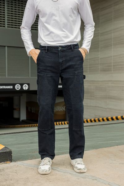 Quần Jeans Nam Dáng Straight Túi Double Knee. Men's Straight Fit Jeans with Double Knee Pockets - 222MD4083F1050