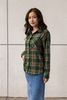 Áo Sơ Mi Nữ Caro Xanh Lá Dáng Regular - Women's Regular Fit Green Caro Shirt. 123WN2039B1370