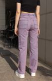 Quần Jeans Nữ Dáng Đứng Màu Nhuộm Tím Lavender. Women's Straight-Leg Jeans Lavender Dye - 222WD1083A1530