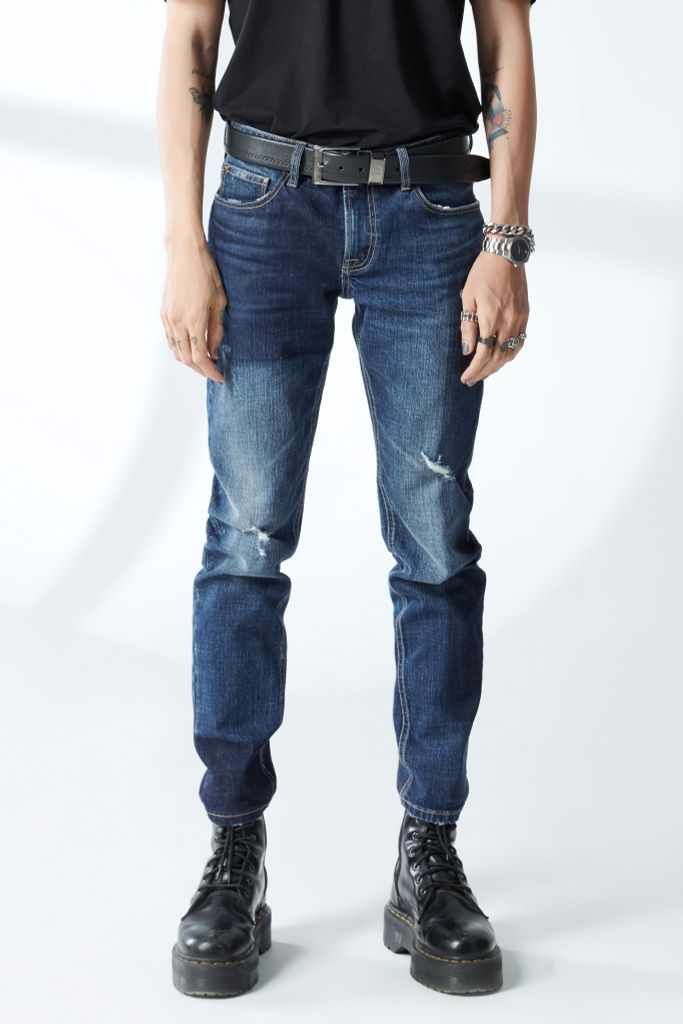 Quần jeans nam dáng Skinny. Shadow Skinny Jeans - 220MD4081A2