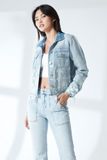 Áo khoác phá cách. Bleached Denim Jacket - 220WD1044F1930