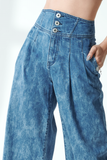 Quần jeans dài dáng loe. Marble Wash Flared Jeans - 220WD1084A1934