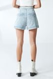 Quần short jeans nữ dáng đứng, xếp ly. Pleated Denim Short - 222WDR1102f1910