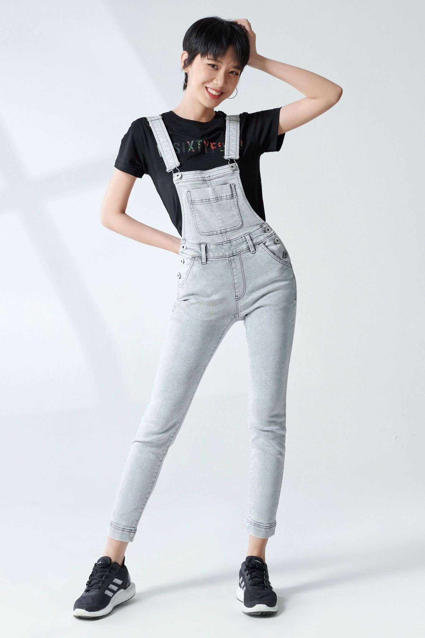 Quần Yếm Jeans Dáng dài. Denim Overalls - 220WD1133F1