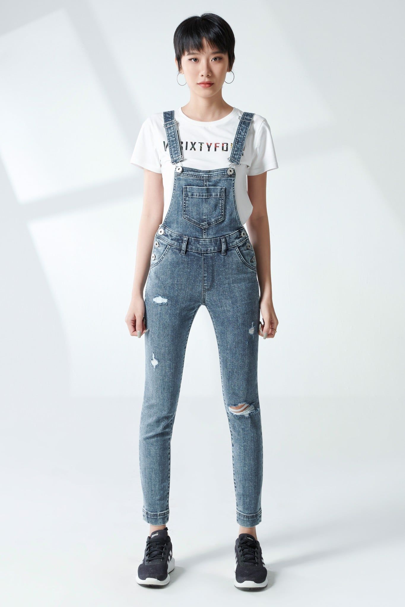 Quần Yếm Jeans dáng dài. Denim Overalls - 220WD1133F2