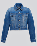 Áo Khoác Denim Nữ Dáng Rộng. Aquamarine Blue Type III Denim Jacket - 221WD1044B2950