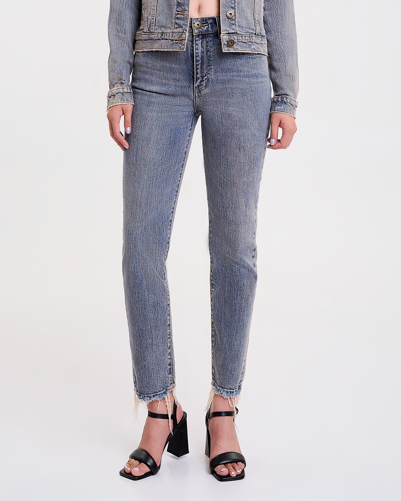 Quần Jeans Nữ Dáng Straight Phủ Tím. Veri Peri Tint Wash Straight Jeans - 221WD1083F1