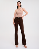 Quần Dài Nữ Dáng Loe Màu Nâu. Caramel Brown Flared Fit Jeans - 221WD1084F1280