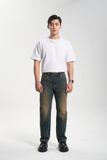 Quần Jeans Nam Dáng Relaxed Wash Màu Vàng Dirty. Dirty Yellow Relaxed Wash Men's Jeans - 123MD3080F2950