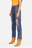 Quần jean nữ dáng đứng, mài rách. Destroyed Straight Jeans - 319WD1083F1990