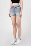 Quần Short Jeans Nữ Lưng Gấp. Fold Over Denim Short - 319WD1103F3910