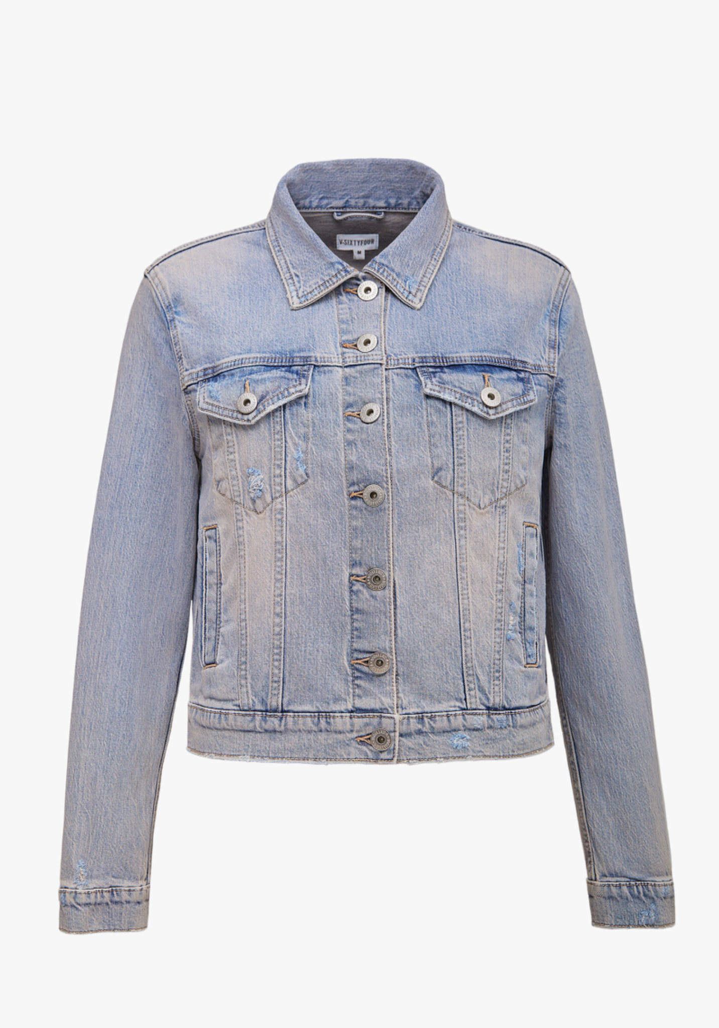 Áo Khoác Denim Nữ Dáng Rộng Phủ Hồng. Purple Pink Tint Wash Denim Jacket - 221WD1044F1