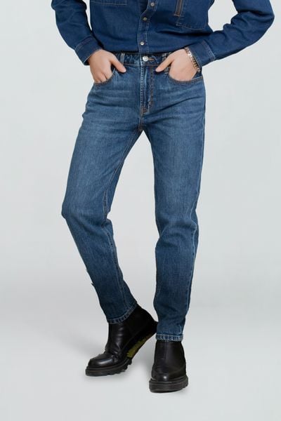 Quần Jeans Nam Dáng Tapered Màu Xanh Đậm - Dark Blue Tapered Fit Jeans - 222MD4089B1970