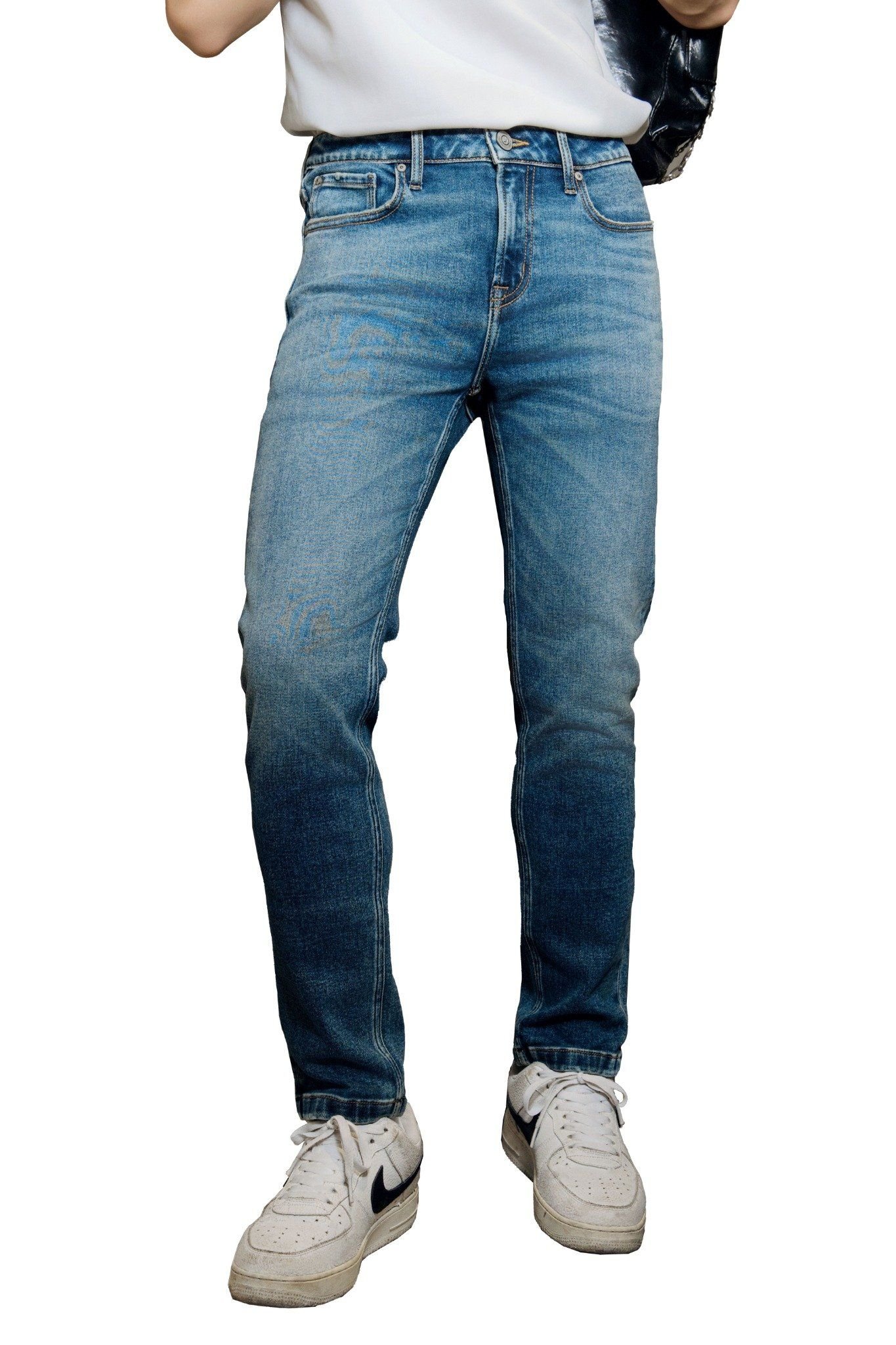 Quần Jeans Nam Dáng Slim Tint Vintage Màu Med BLUE - Men's SlimFit Jeans Tint Vintage In Med Blue - 224MD3082B2