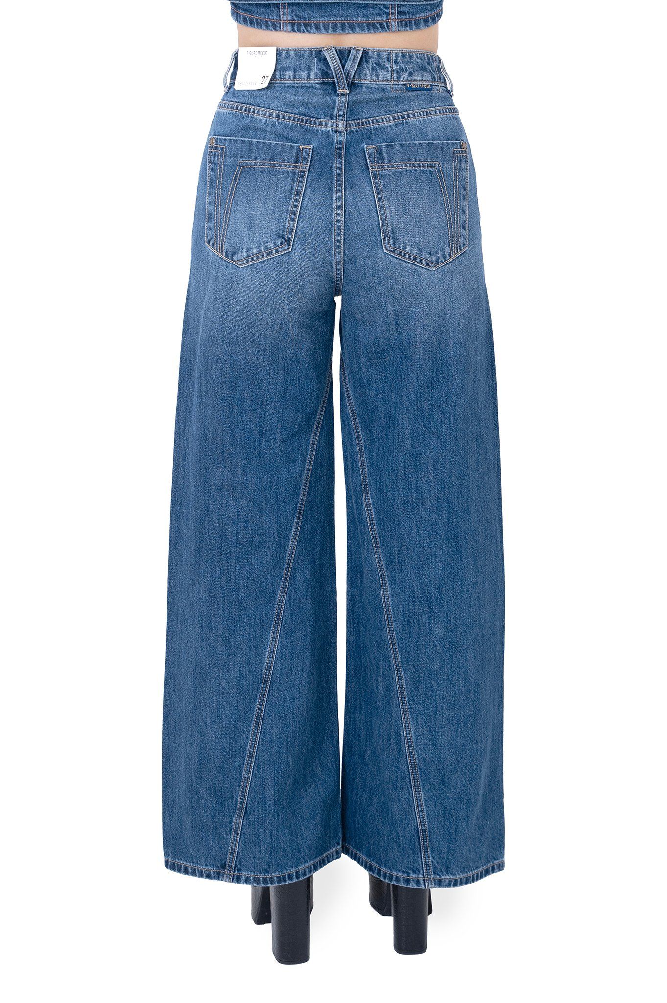 Quần Dài Nữ Dáng Wide Leg Ống Suông Rộng Màu Xanh Nhạt - Light Blue Wide Leg Women's Long Jeans - 124WD2085F2