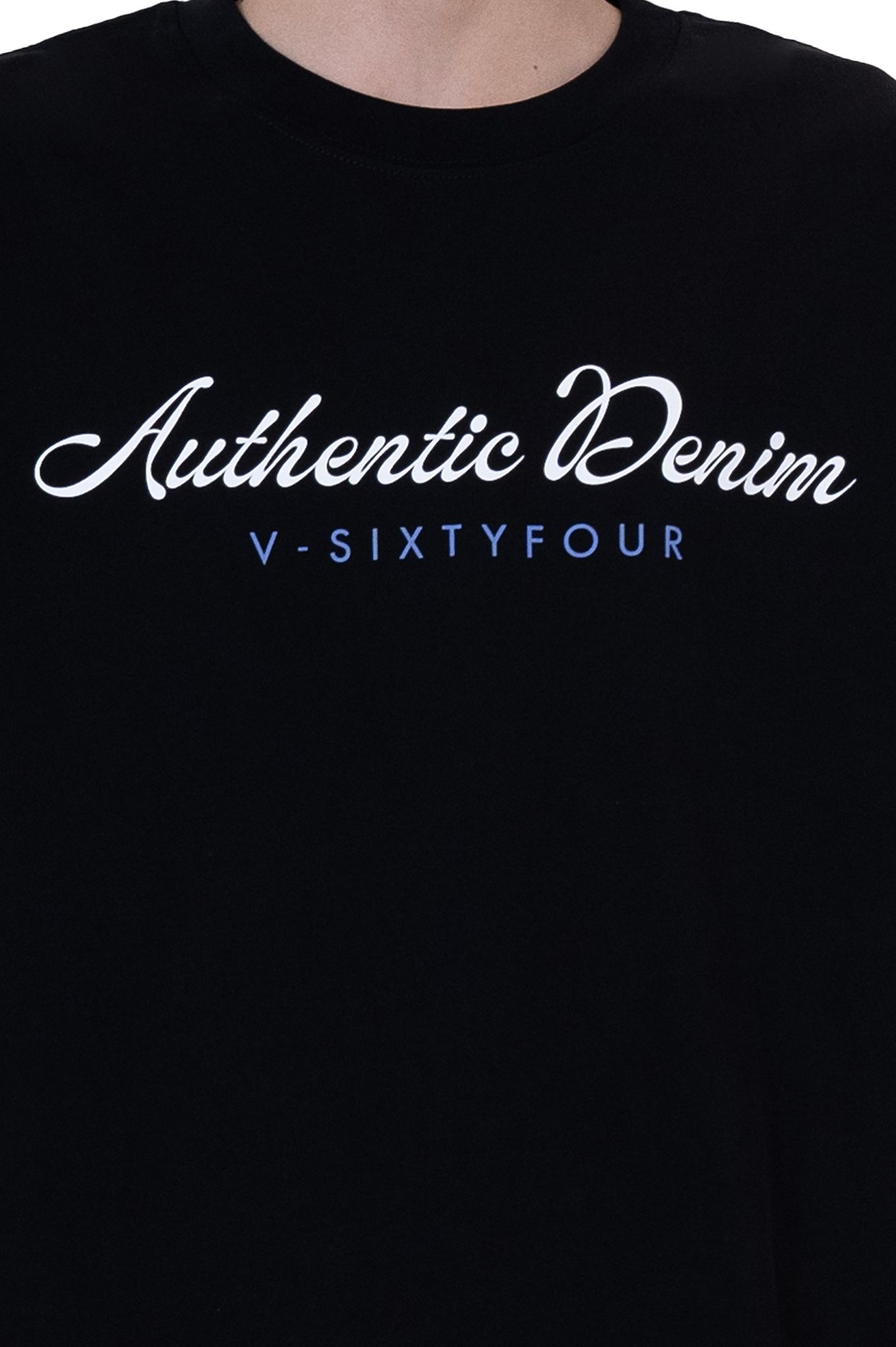 Áo Thun Nam Cotton Màu Đen Hoạ Tiết Typo Authentic Denim - 224MN3023B3