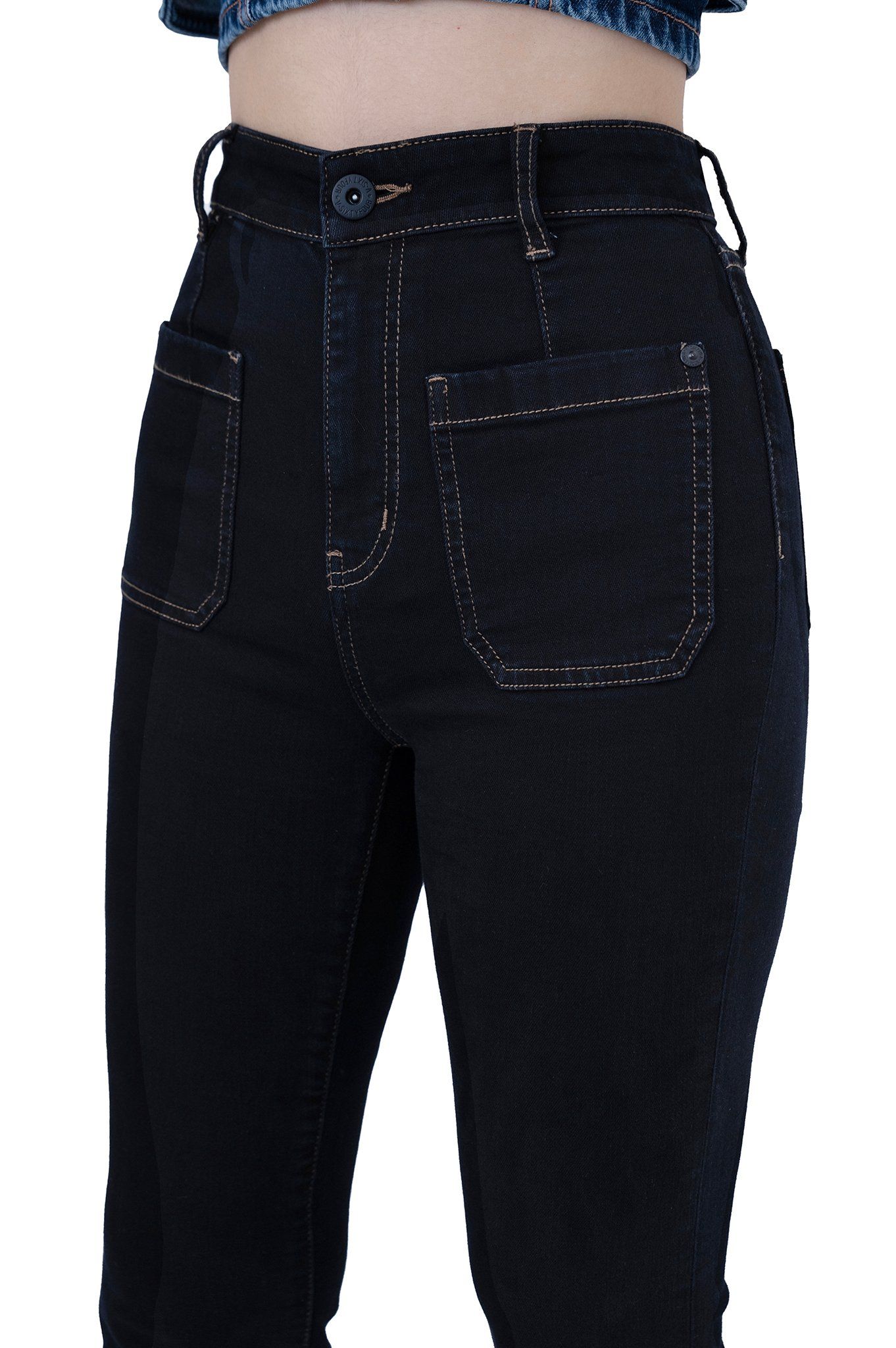 Quần Dài Nữ Dáng Loe Màu Đen - Black Flared Women's Jeans - 124WD2084B1