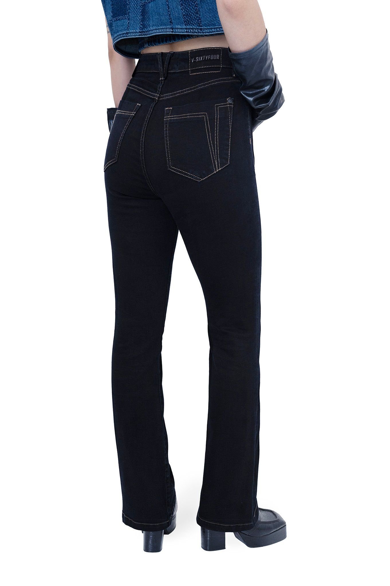 Quần Dài Nữ Dáng Loe Màu Đen - Black Flared Women's Jeans - 124WD2084B1