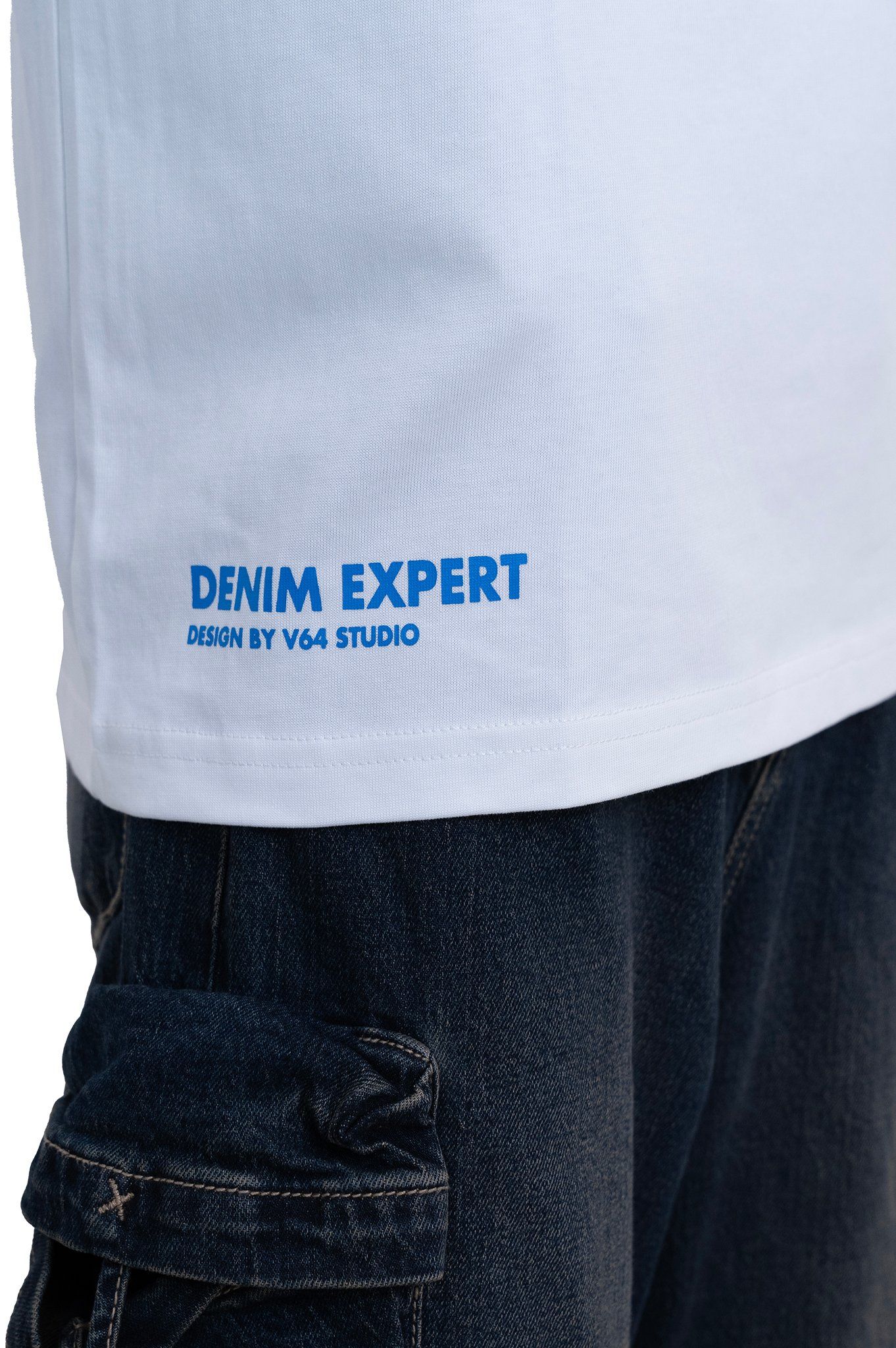 Áo Thun Nam Cotton Màu Trắng Hoạ Tiết Typo V-Sixtyfour - 224MN3023B2100