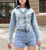 Áo Khoác Denim Nữ Dáng Rộng Dáng Lửng - Women's Loose Fit Denim Jacket. 223WD2044F1910