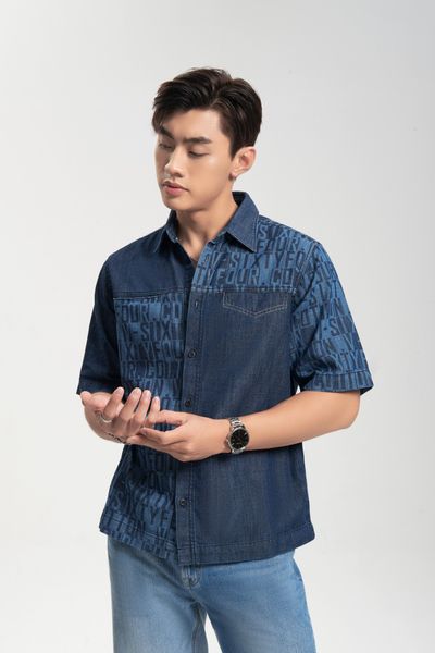 Áo Sơ Mi Dáng Rộng Tay Ngắn Laser V-Sixtyfour. Laser V-Sixtyfour Loose Short Sleeve Shirt - 223MD4033F2970