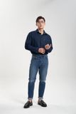 Áo Sơ Mi Denim Dáng Rộng Tay Dài. Long Sleeve Loose Denim Shirt - 123MD4034B1990