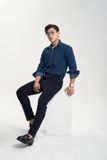 Áo Sơ Mi Denim Nam Dáng Suông Dây Kéo - Men's Denim Button-Up Shirt Zipper. 122MD3034F1950