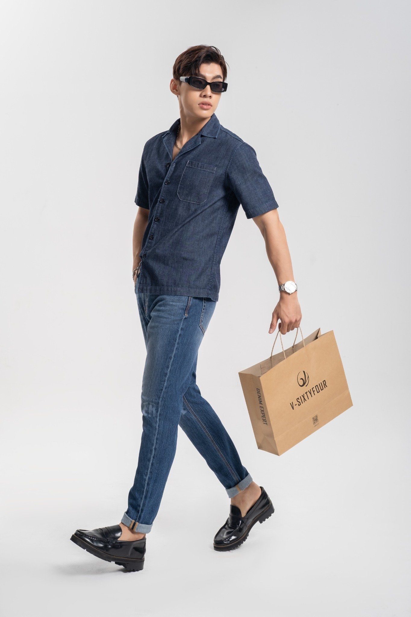 Áo Sơ Mi Cổ Sam Dáng Rộng Tay Ngắn - Short Sleeve Collar Shirt - 222MD4033B1