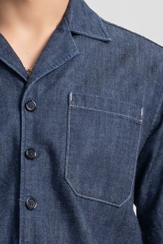 Áo Sơ Mi Cổ Sam Dáng Rộng Tay Ngắn - Short Sleeve Collar Shirt - 222MD4033B1