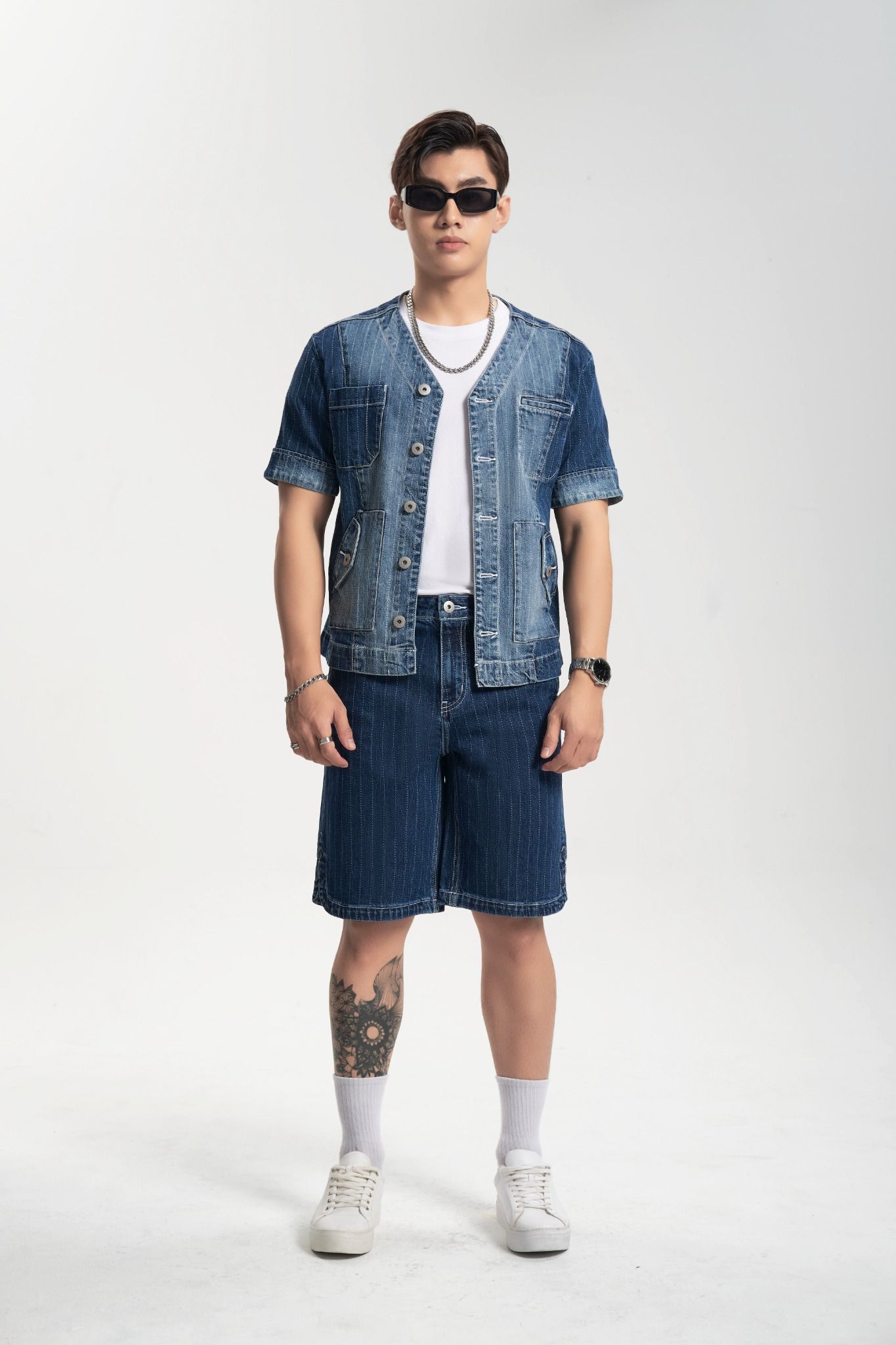 Áo Sơ Mi Nam Cổ V Phong Cách Bóng Chày - Men's V-Neck Baseball Shirt - 223MD3033F1