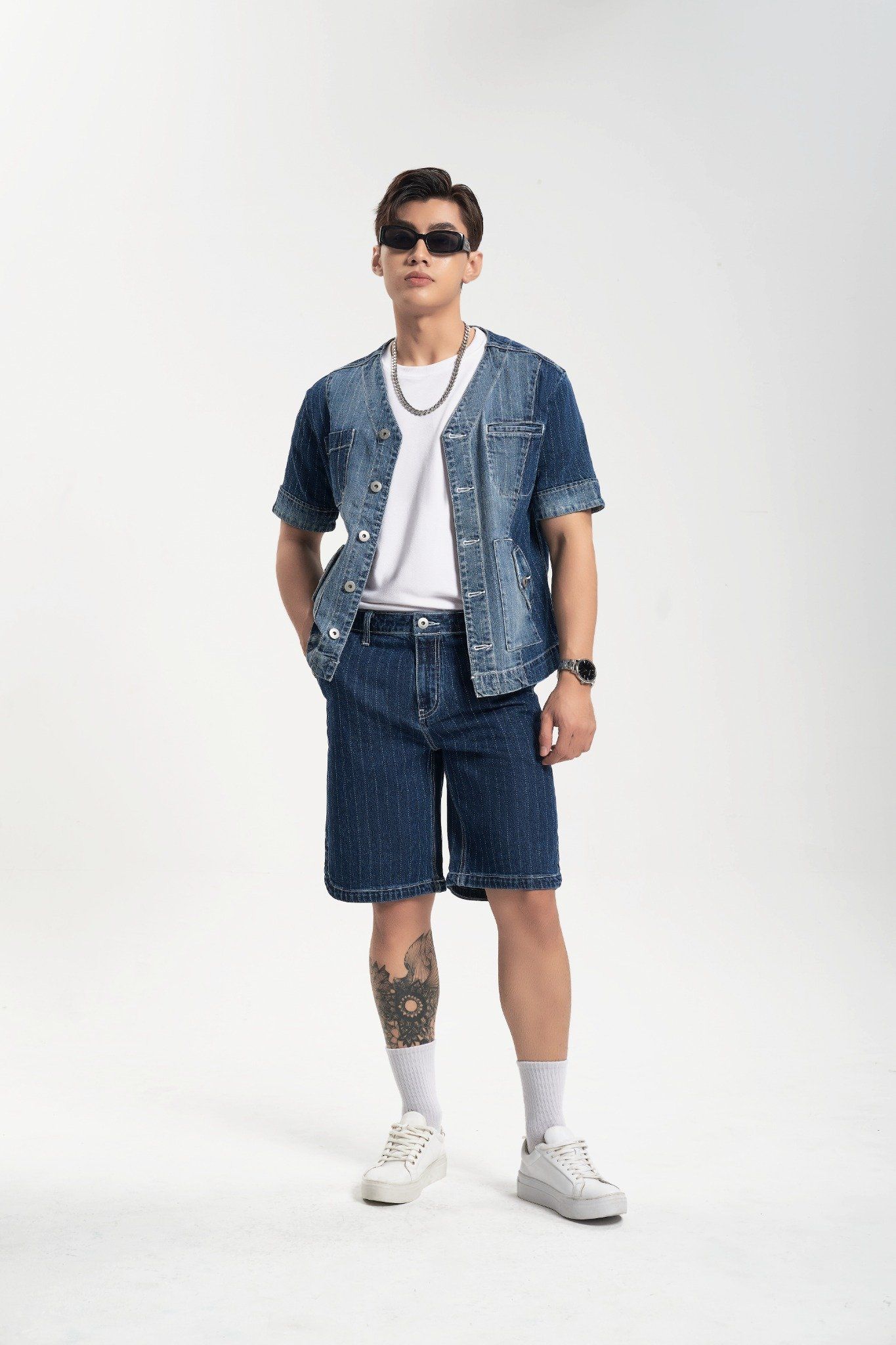 Áo Sơ Mi Nam Cổ V Phong Cách Bóng Chày - Men's V-Neck Baseball Shirt - 223MD3033F1