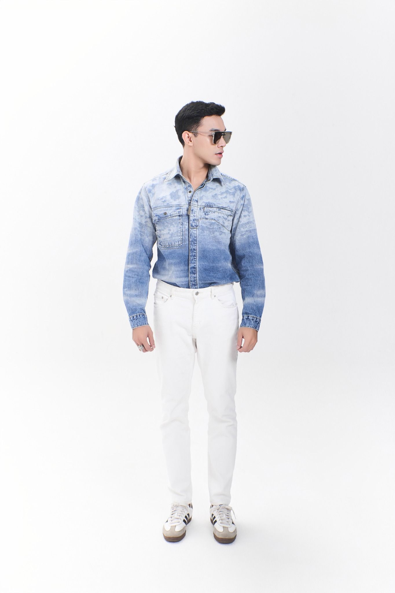 Áo Sơ Mi Nam Dáng Vừa Hiệu Ứng Ombre. Ombre Effect Men's Slim Fit Shirt - 223MD3039F1930