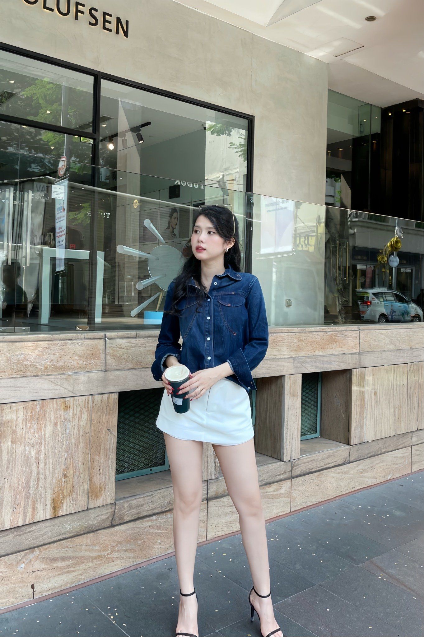 Áo Sơ Mi Denim Dáng Rộng. Wide Denim Shirt - 222WD2034F2
