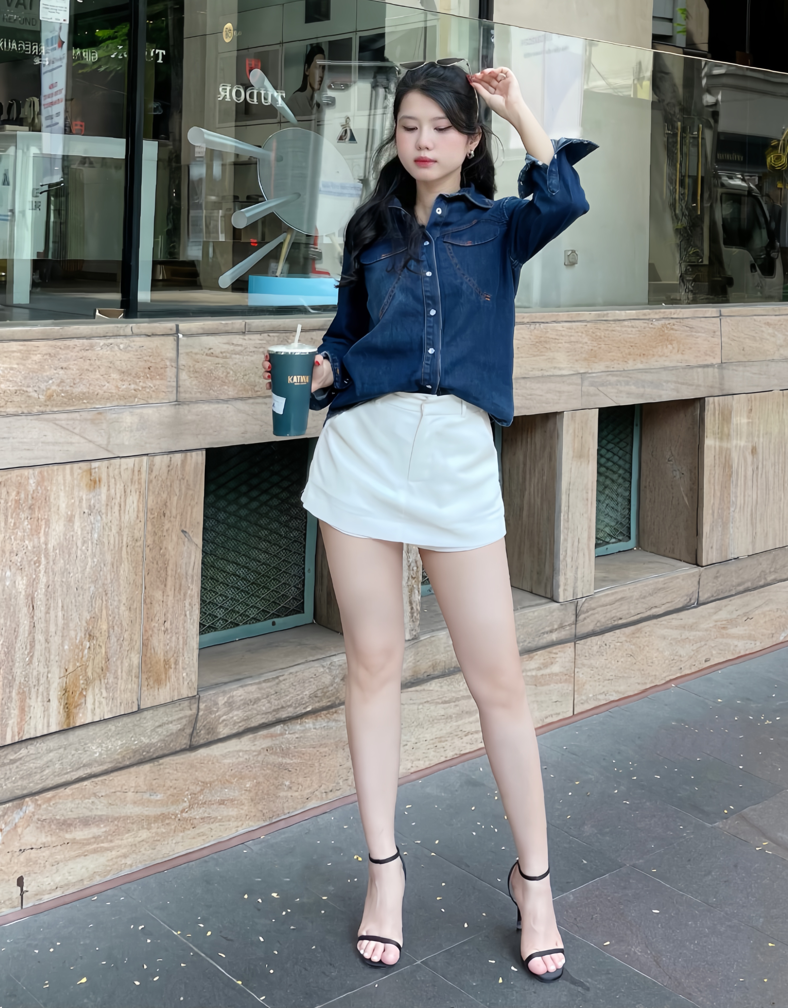 Áo Sơ Mi Denim Dáng Rộng. Wide Denim Shirt - 222WD2034F2