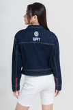 Áo Khoác Denim Thêu Happy. 'Happy' Embroidered Denim Jacket - 121WD1044A4993