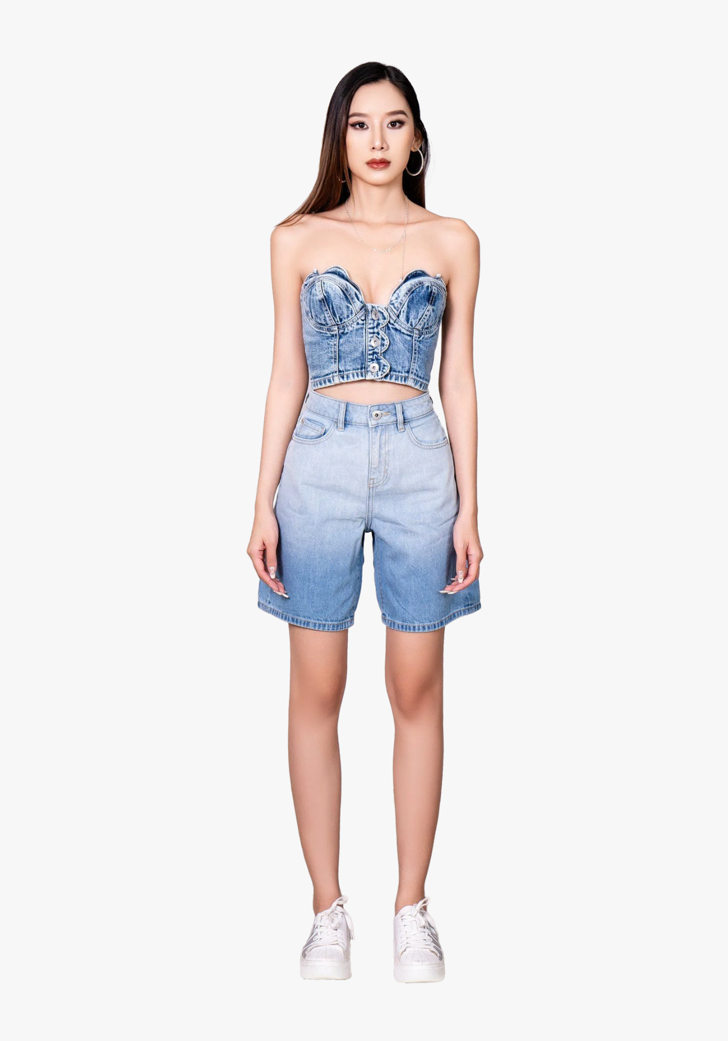 Áo Bra Nữ Cách Điệu Cánh Hoa Màu Xanh Sáng. Bright Blue Petal Style Women's Bra - 223WD1017F2