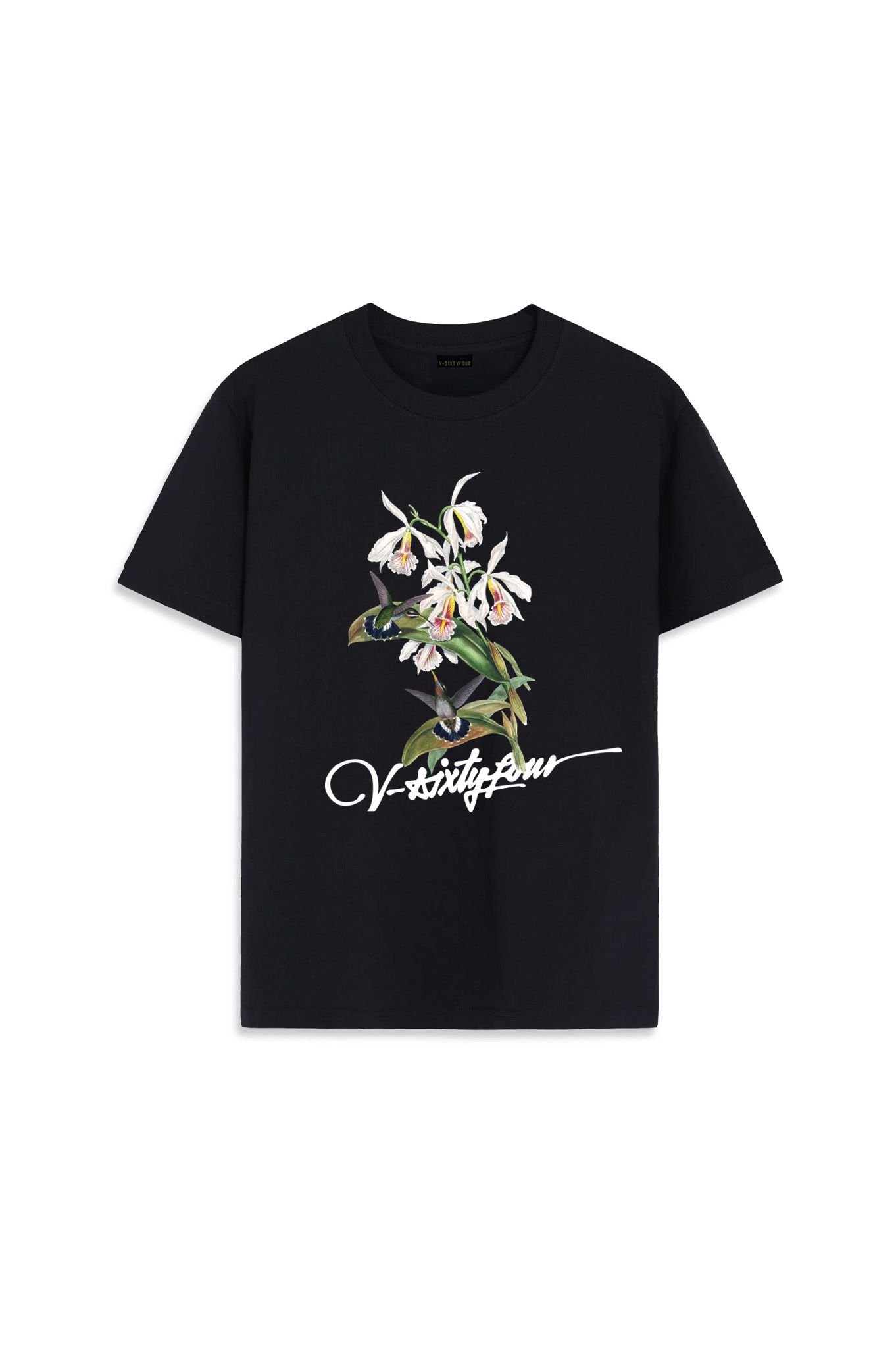Áo Thun Nam Cotton Màu Đen Hoạ Tiết Typo Wildlife Art - 224MN3023B4001