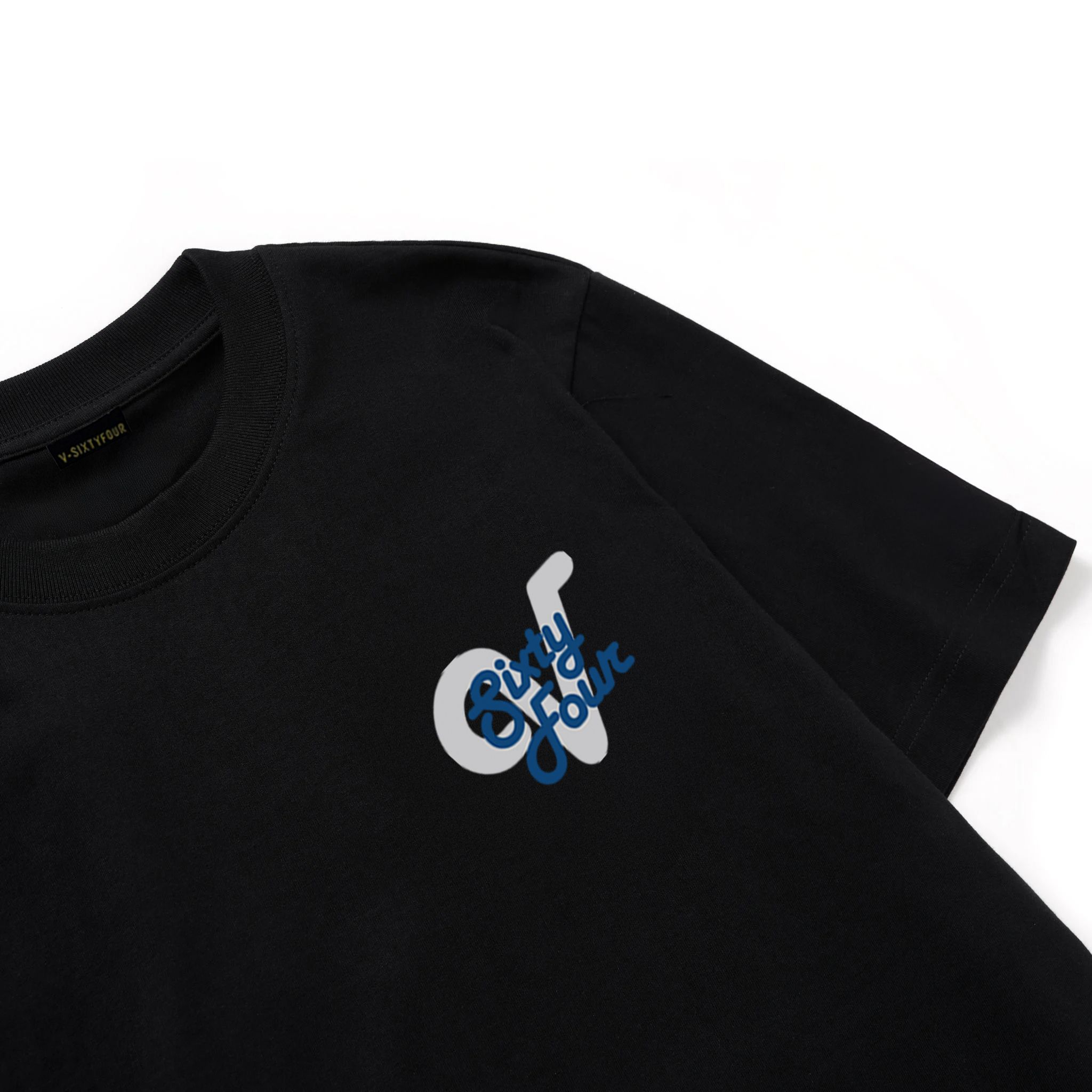 Áo Thun Nam Cotton Màu Đen Hoạ Tiết Typo V-Sixtyfour - 224MN3023B2001
