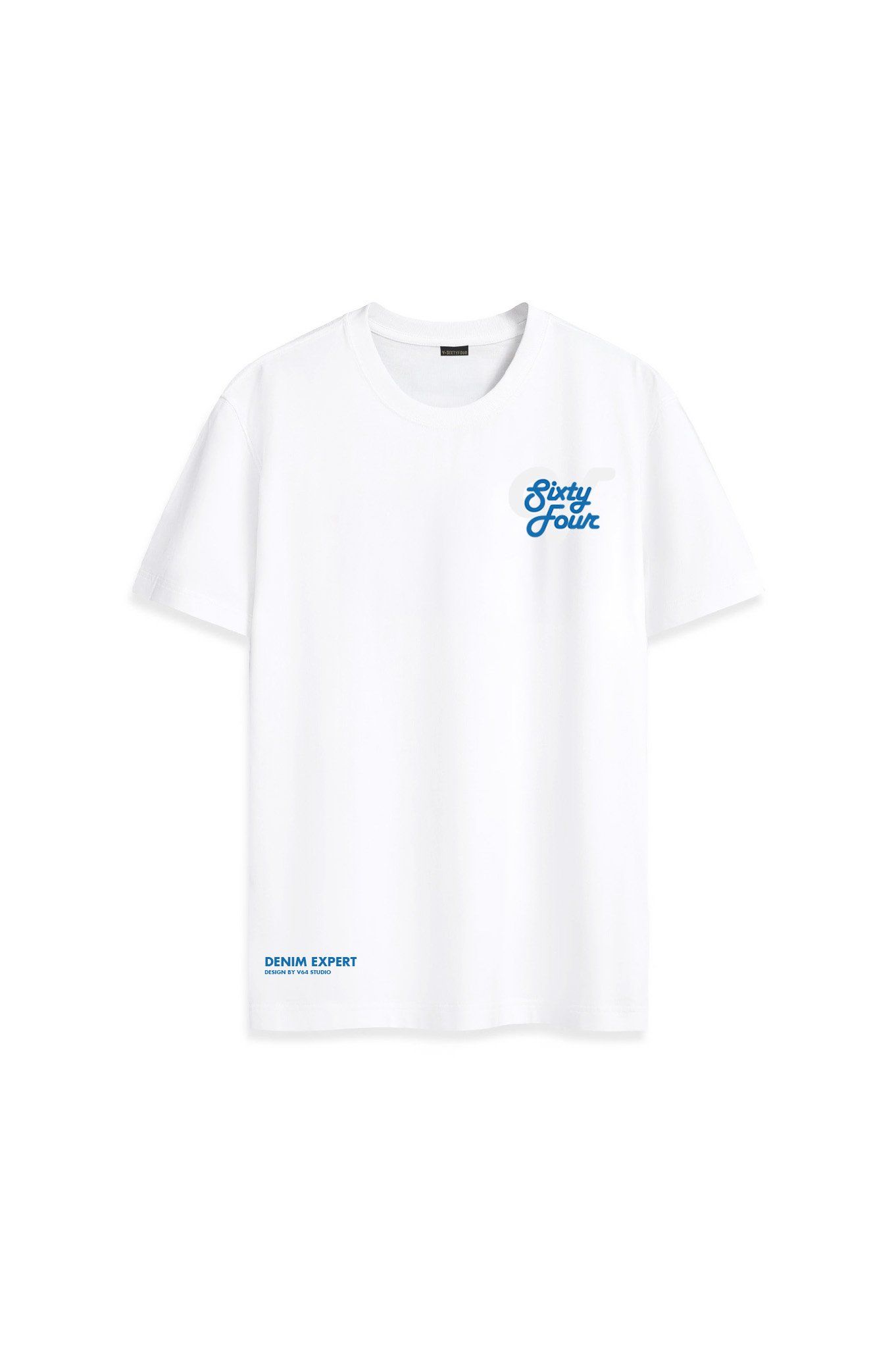 Áo Thun Nam Cotton Màu Trắng Hoạ Tiết Typo V-Sixtyfour - 224MN3023B2100
