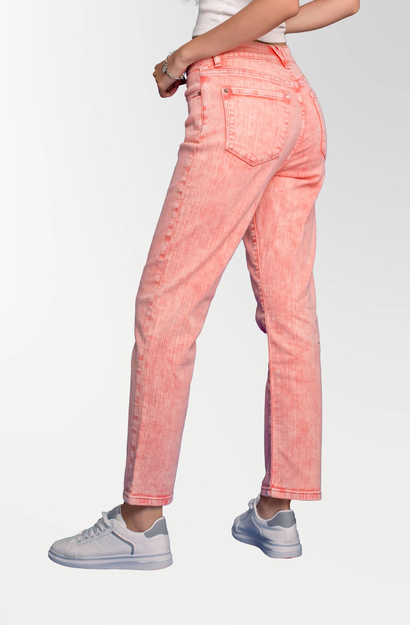 Quần Jeans Nữ Màu Cam Nhạt Dáng Đứng - Light Orange Straight Women's Jeans - 222WN1083F2830