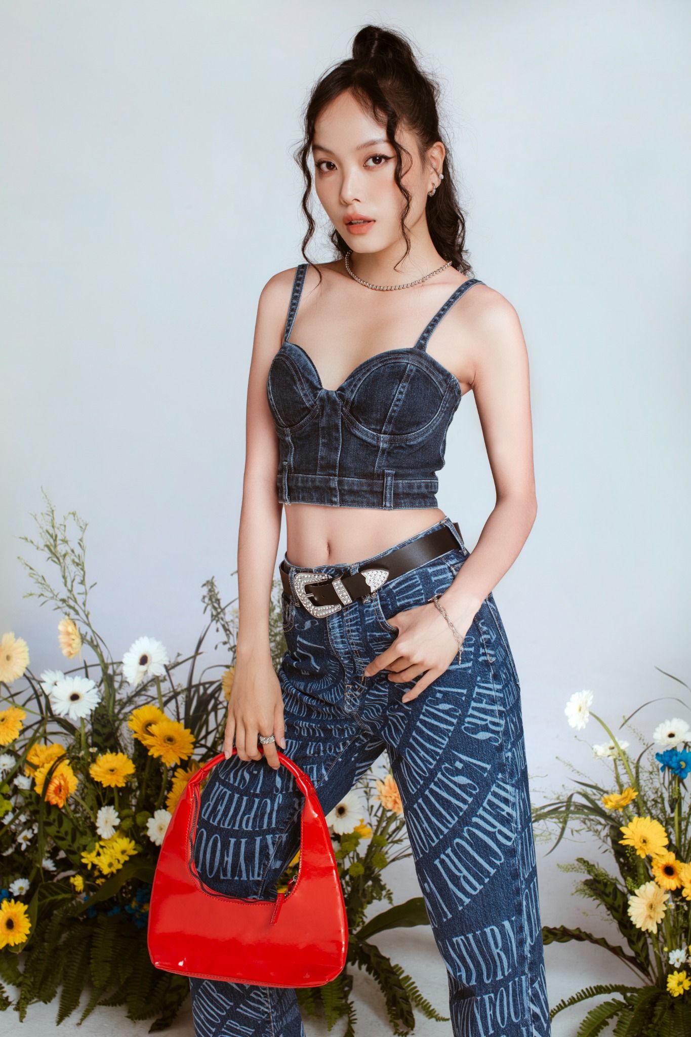 Áo Hai Dây Denim Màu Xanh Royal - Royal Blue Denim Bra - 122WD1017F1