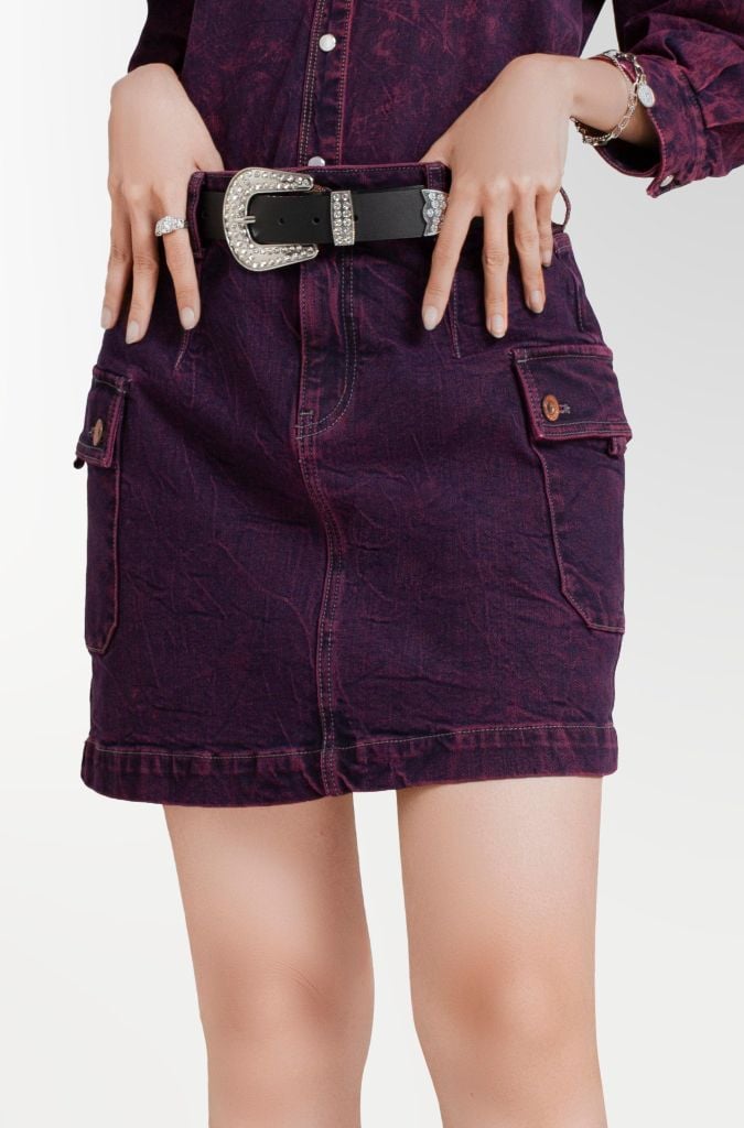 Chân Váy Chữ A Workwear Màu Purple -  Purple Workwear A-line Skirt - 123WD1111F2